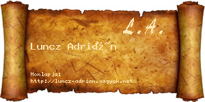 Luncz Adrián névjegykártya