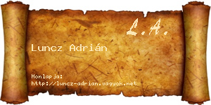 Luncz Adrián névjegykártya